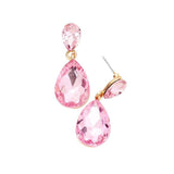 Glass Crystal Teardrop Dangle Earrings - Madeline Love - Flyclothing LLC