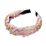 Glass Stone Cluster Decorated Knot Headband - Madeline Love - Flyclothing LLC