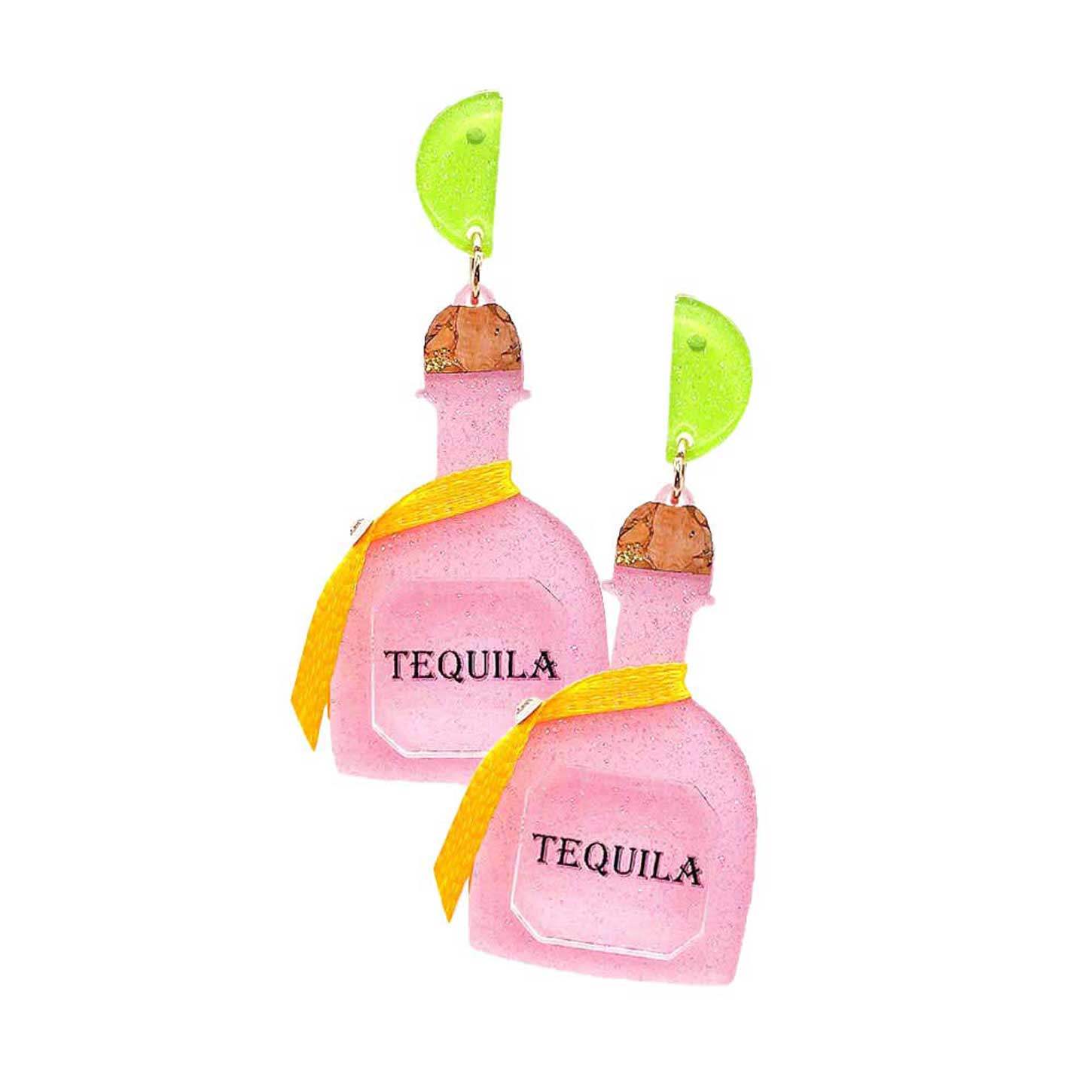 Glittered Resin Tequila Dangle Earrings - Madeline Love - Flyclothing LLC