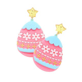 Glittered Star Resin Easter Egg Link Dangle Earrings - Madeline Love - Flyclothing LLC