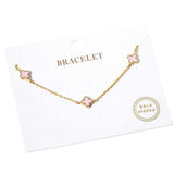Gold Dipped Triple Quatrefoil Link Bracelet - Madeline Love - Flyclothing LLC