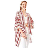 Greek Mati Mataki Printed Cover Up Kimono Poncho - Madeline Love - Flyclothing LLC