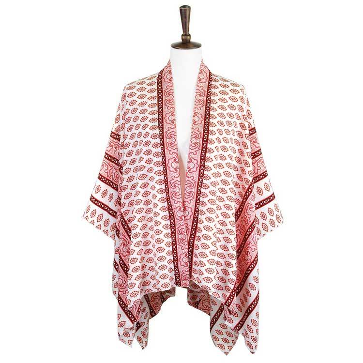 Greek Mati Mataki Printed Cover Up Kimono Poncho - Madeline Love - Flyclothing LLC