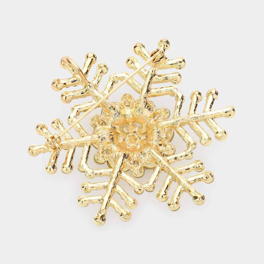 Crystal Pave Snowflake Pin Brooch Pendant - Madeline Love - Flyclothing LLC