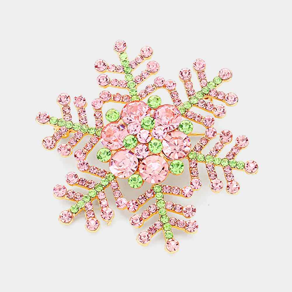 Crystal Pave Snowflake Pin Brooch Pendant - Madeline Love - Flyclothing LLC