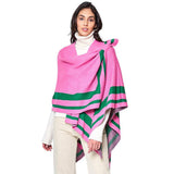 Striped Shoulder Strap Ruana Poncho - Madeline Love - Flyclothing LLC
