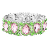 Teardrop Rhinestone Trim Stretch Evening Bracelet - Madeline Love - Flyclothing LLC
