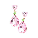 Triangle Round Teardrop Stone Link Dangle Evening Earrings - Madeline Love - Flyclothing LLC