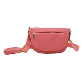 Half Round Solid Nylon Crossbody Bag - Madeline Love - Flyclothing LLC