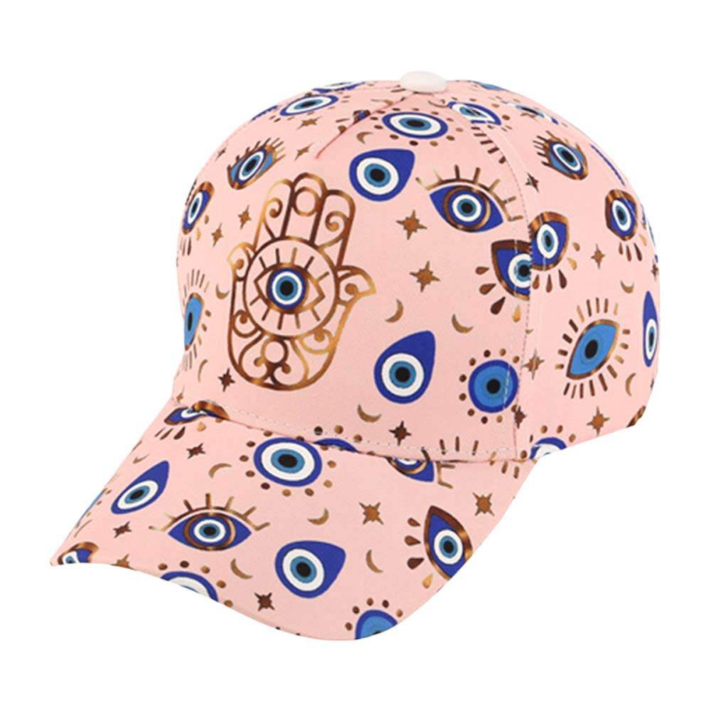 Hamsa Hand Pointed Evil Eye Pattern Printed Baseball Cap - Madeline Love - Flyclothing LLC