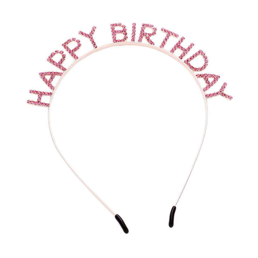 Happy Birthday Crystal Rhinestone Headband - Madeline Love - Flyclothing LLC