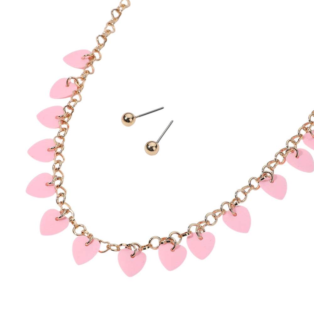 Heart Sequin Station Jewelry Set - Madeline Love - Flyclothing LLC