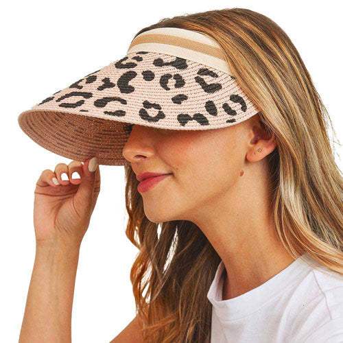 Leopard Patterned Visor Hat - Madeline Love - Flyclothing LLC