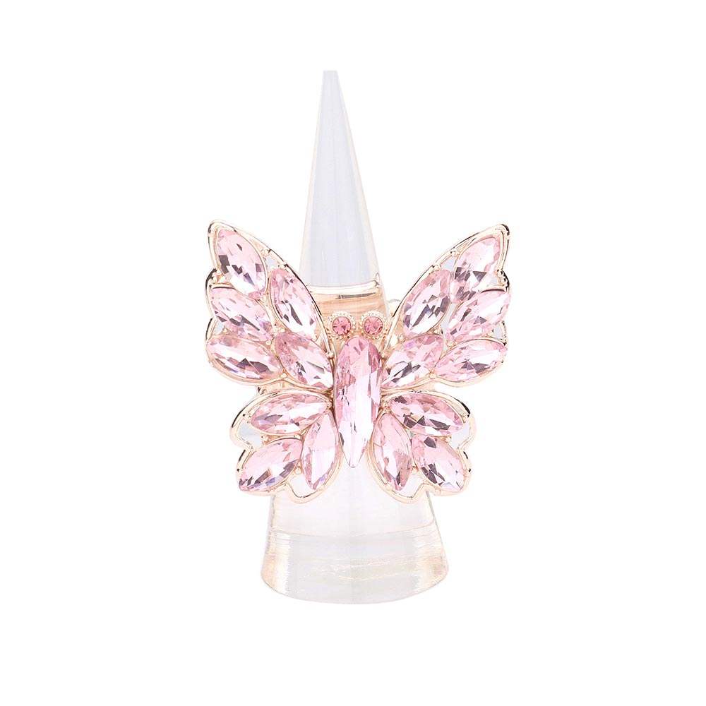 Marquise Stone Cluster Butterfly Stretch Ring - Madeline Love - Flyclothing LLC
