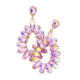Marquise Stone Cluster Open Teardrop Dangle Evening Earring - Madeline Love - Flyclothing LLC