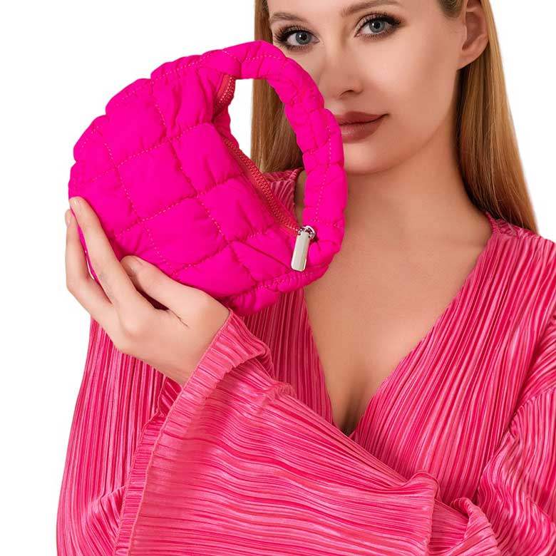 Micro Mini Quilted Puffer Hand Cloud Bag - Madeline Love - Flyclothing LLC