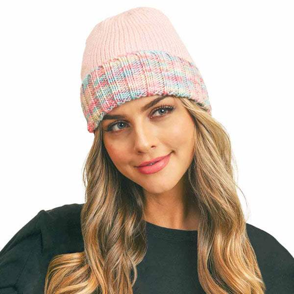 Multi Color Band Fleece Beanie Hats - Madeline Love - Flyclothing LLC