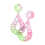 Raffia Wrapped Teardrop Dangle Earrings - Madeline Love - Flyclothing LLC
