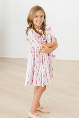 Pink Nutcracker 3/4 Sleeve Pocket Twirl Dress - Mila & Rose ® - Flyclothing LLC