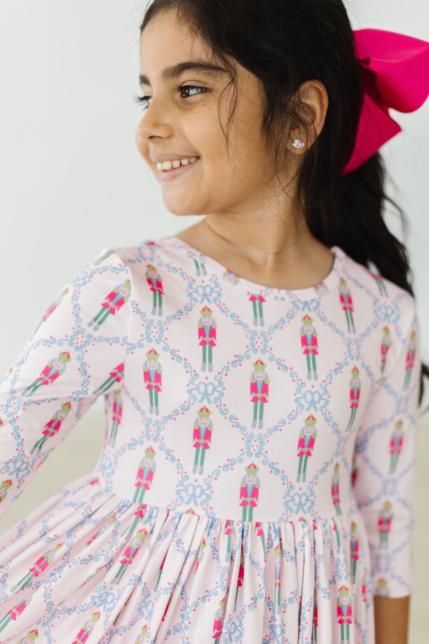 Pink Nutcracker 3/4 Sleeve Pocket Twirl Dress - Mila & Rose ® - Flyclothing LLC