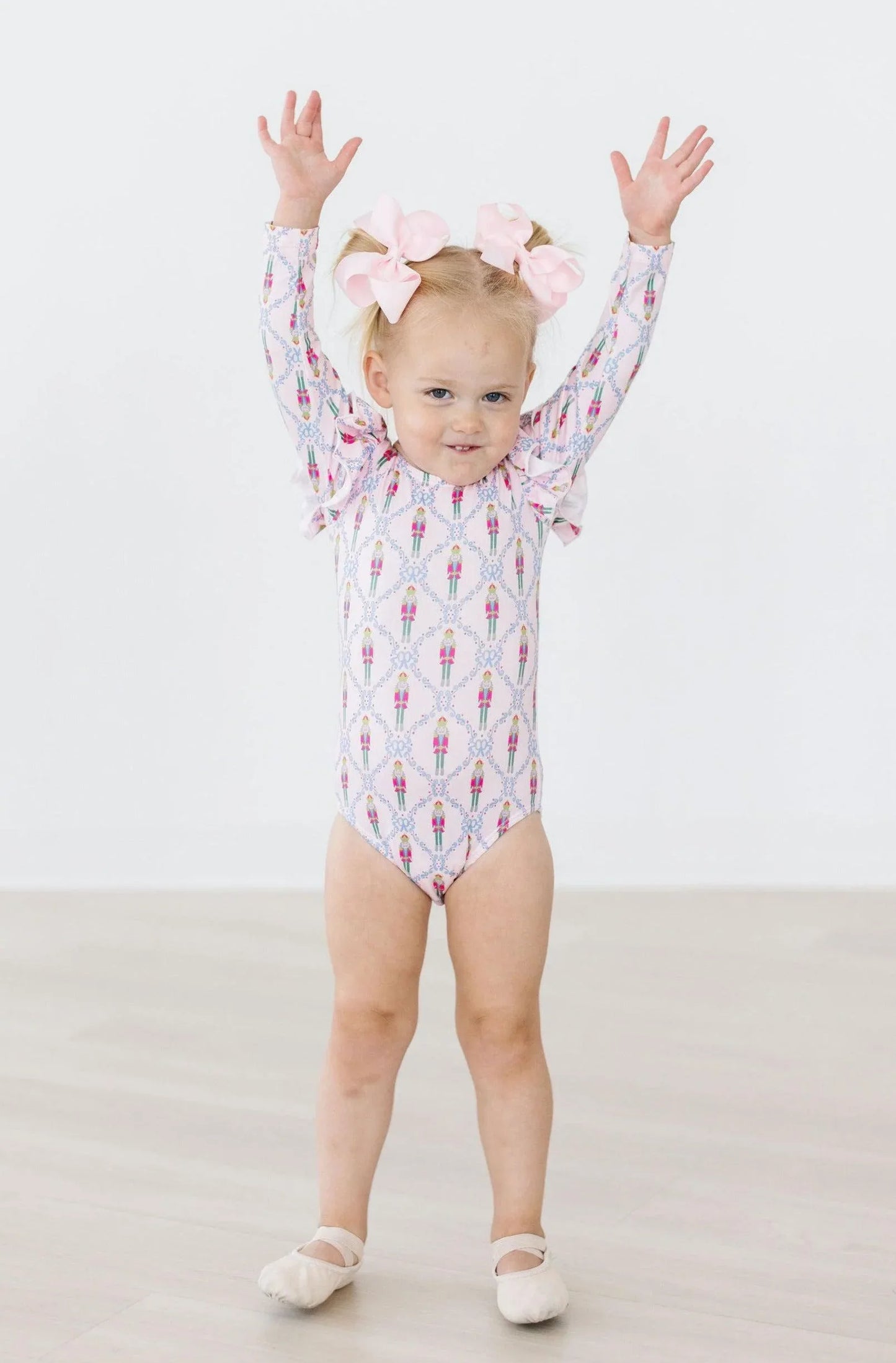 Pink Nutcracker L/S Flutter Sleeve Leotard - Mila & Rose ® - Flyclothing LLC
