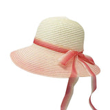 Ombre Bow Band Straw Sun Hat - Madeline Love - Flyclothing LLC