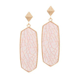Patterned Hexagon Dangle Earrings - Madeline Love - Flyclothing LLC