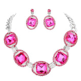 Pave Trim Glass Crystal Link Necklace - Madeline Love - Flyclothing LLC
