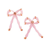 Pearl Beads Bow Earrings - Madeline Love - Flyclothing LLC