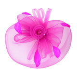 Pearl Feather Mesh Flower Fascinator Headband - Madeline Love - Flyclothing LLC