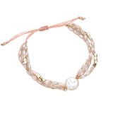 Pearl Pointed Faceted Beaded Pull Tie Cinch Bracelet - Madeline Love - Flyclothing LLC