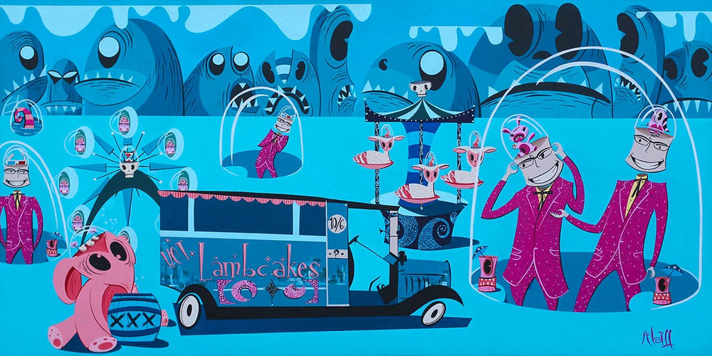 Black Market Art Company Pink Phoenix& on Parade Print