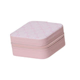 Pink Bow Pattern Portable Square Jewelry Box - Madeline Love - Flyclothing LLC