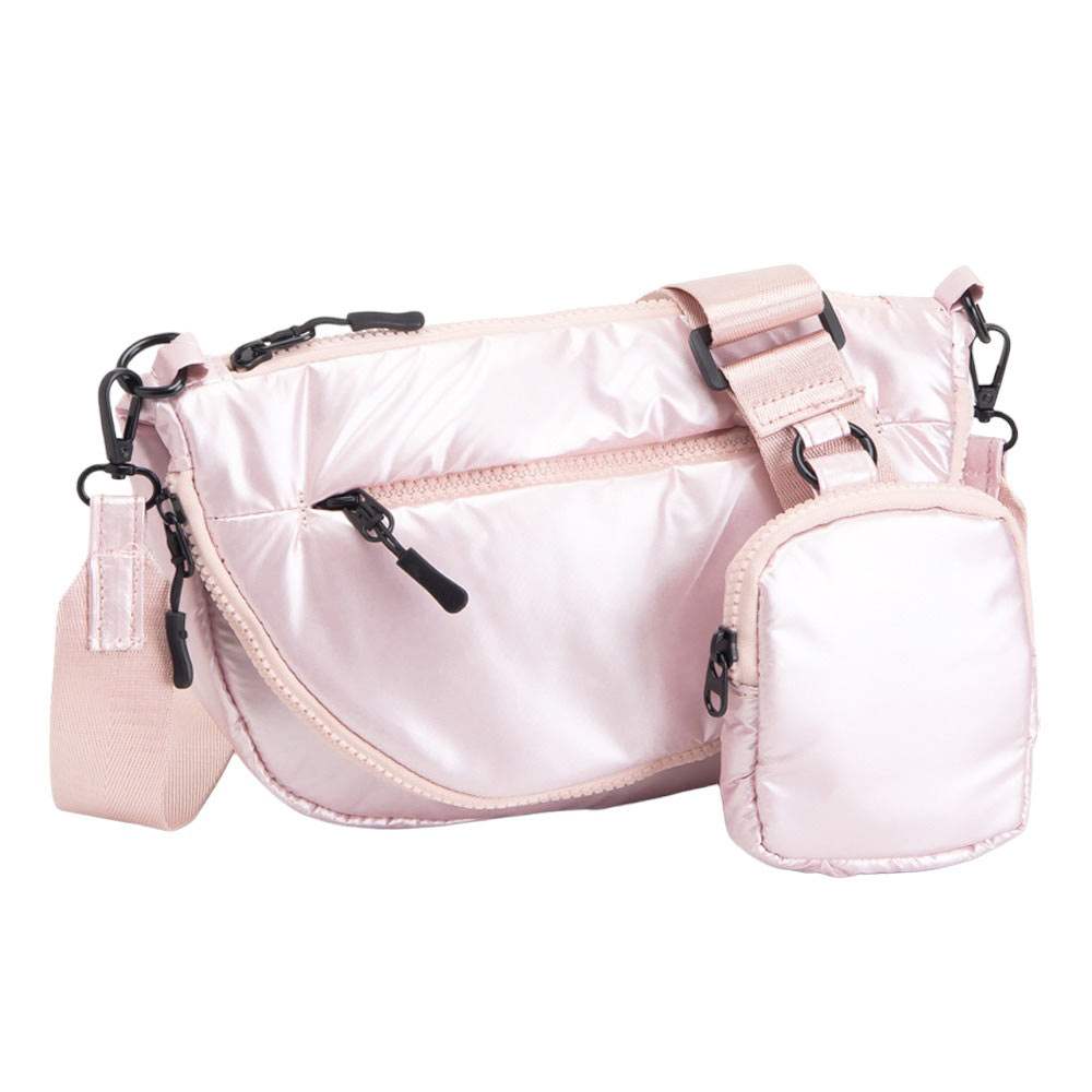Puffer Half Moon Crossbody Bag - Madeline Love - Flyclothing LLC