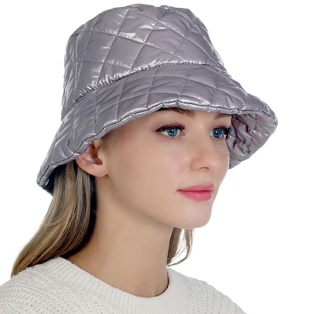 Quilted Puffer Solid Bucket Hat - Madeline Love - Flyclothing LLC
