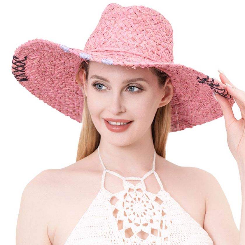 Raffia Pointed Straw Sun Hat - Madeline Love - Flyclothing LLC