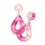 Raffia Wrapped Teardrop Dangle Earrings - Madeline Love - Flyclothing LLC