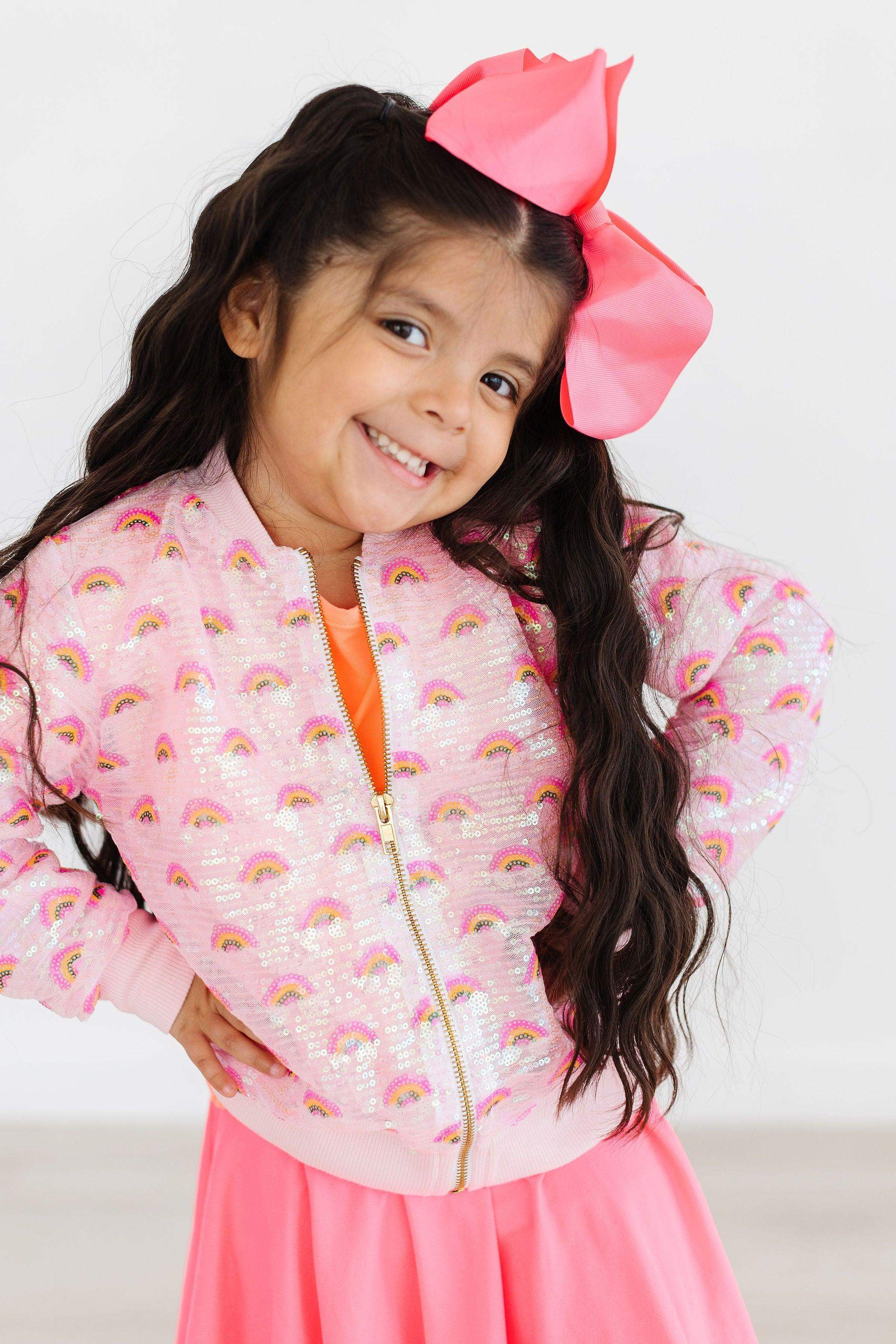 Pink Rainbow Sequin Jacket - Mila & Rose ® - Flyclothing LLC
