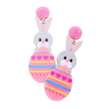 Resin Easter Bunny Egg Dangle Earrings - Madeline Love - Flyclothing LLC