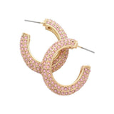 Rhinestone Embellished Oval Hoop Evening Earrings - Madeline Love - Flyclothing LLC