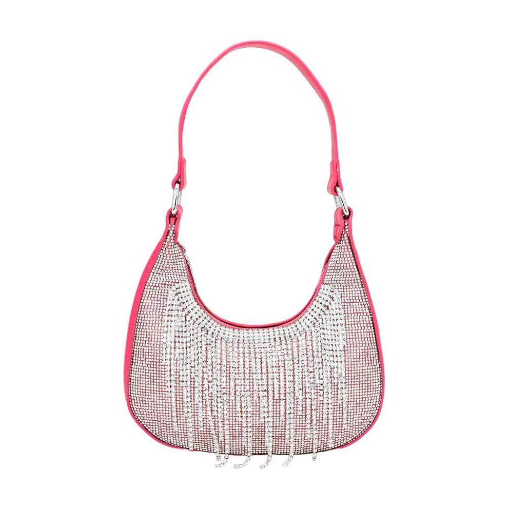 Rhinestone Fringe Evening Shoulder Crossbody Bag - Madeline Love - Flyclothing LLC