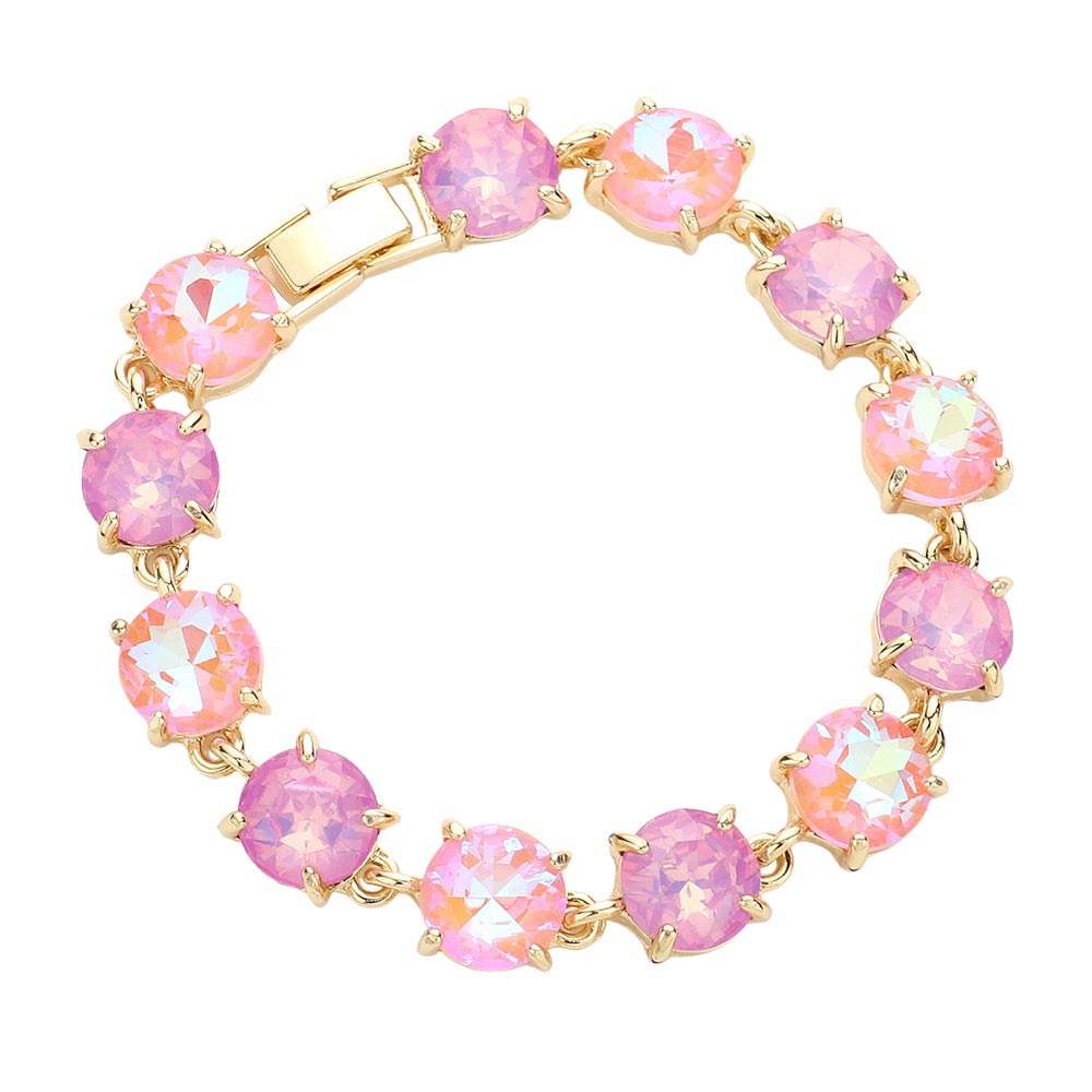 Round Stone Link Evening Bracelet - Madeline Love - Flyclothing LLC