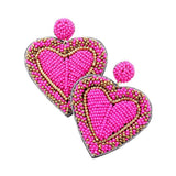 Seed Bead Heart Earrings - Madeline Love - Flyclothing LLC