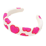 Seed Beaded Heart Patterned Padded Headband - Madeline Love - Flyclothing LLC