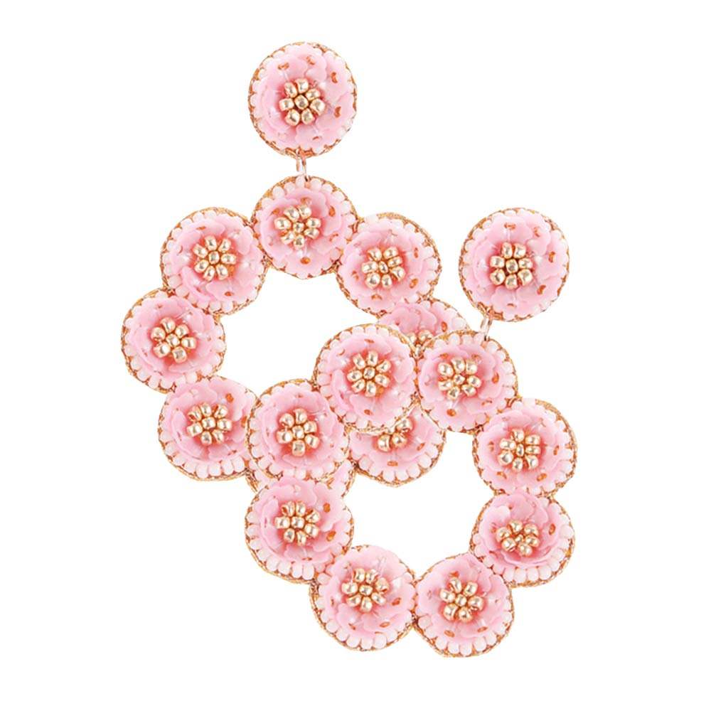 Sequin Flower Cluster Dangle Earrings - Madeline Love - Flyclothing LLC