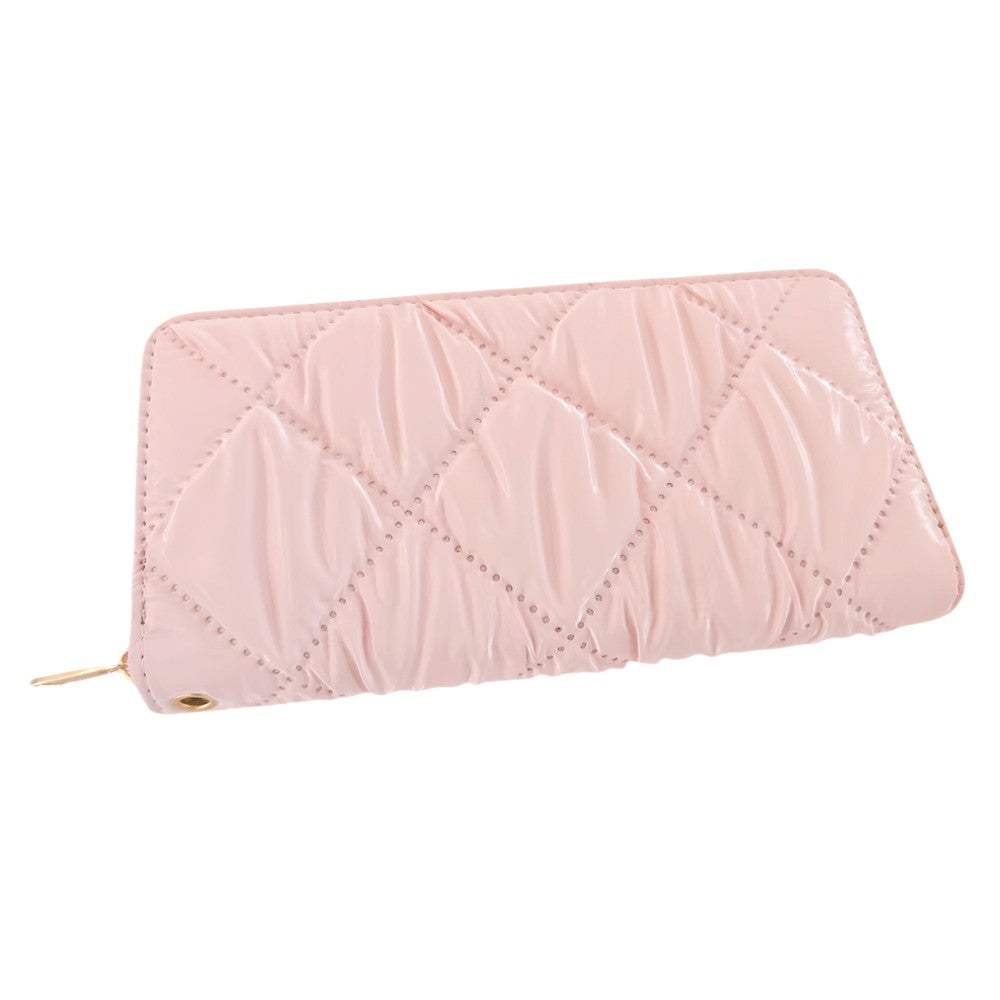 Shiny Faux Leather Padded Wallet with Wristlet - Madeline Love - Flyclothing LLC