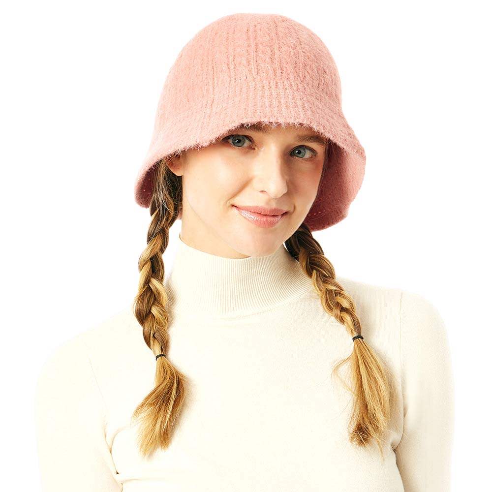 Soft Cable Knit Solid Bucket Hat - Madeline Love - Flyclothing LLC