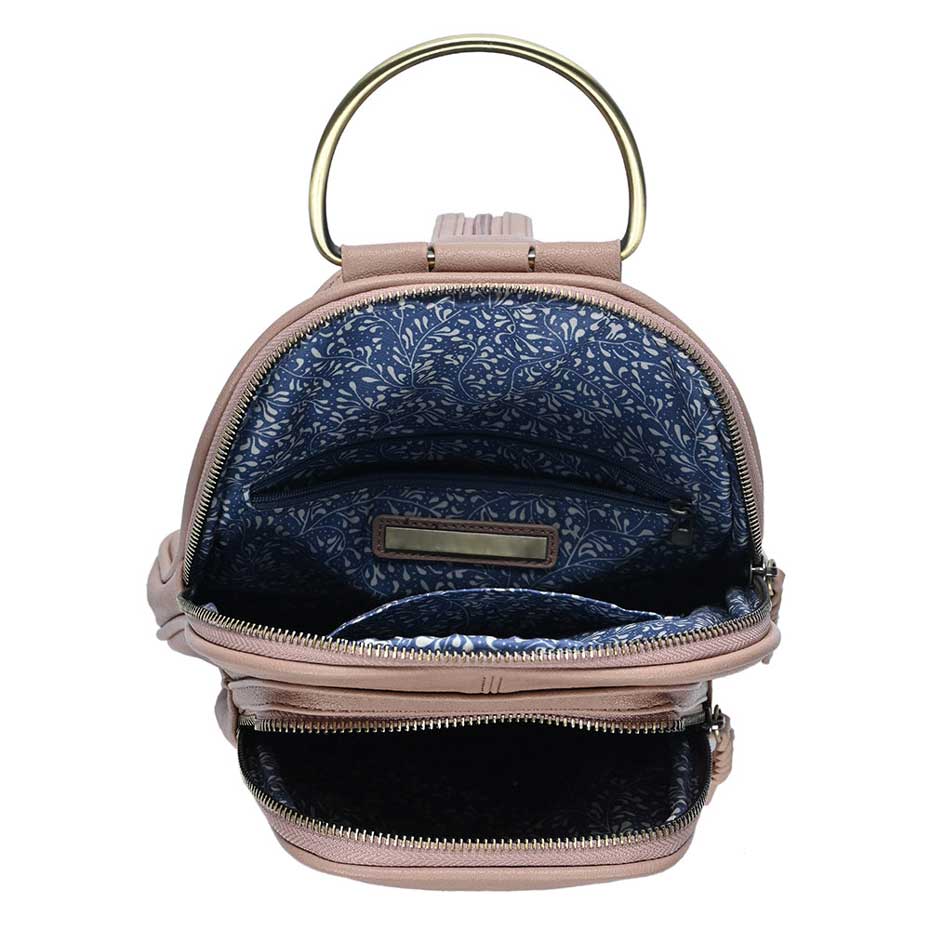 Solid Faux Leather Sling Bag - Madeline Love - Flyclothing LLC