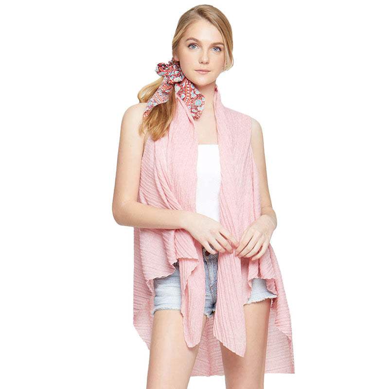 Solid Pleated Vest - Madeline Love - Flyclothing LLC
