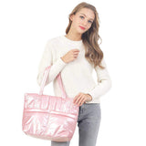 Solid Puffer Tote Shoulder Bag - Madeline Love - Flyclothing LLC